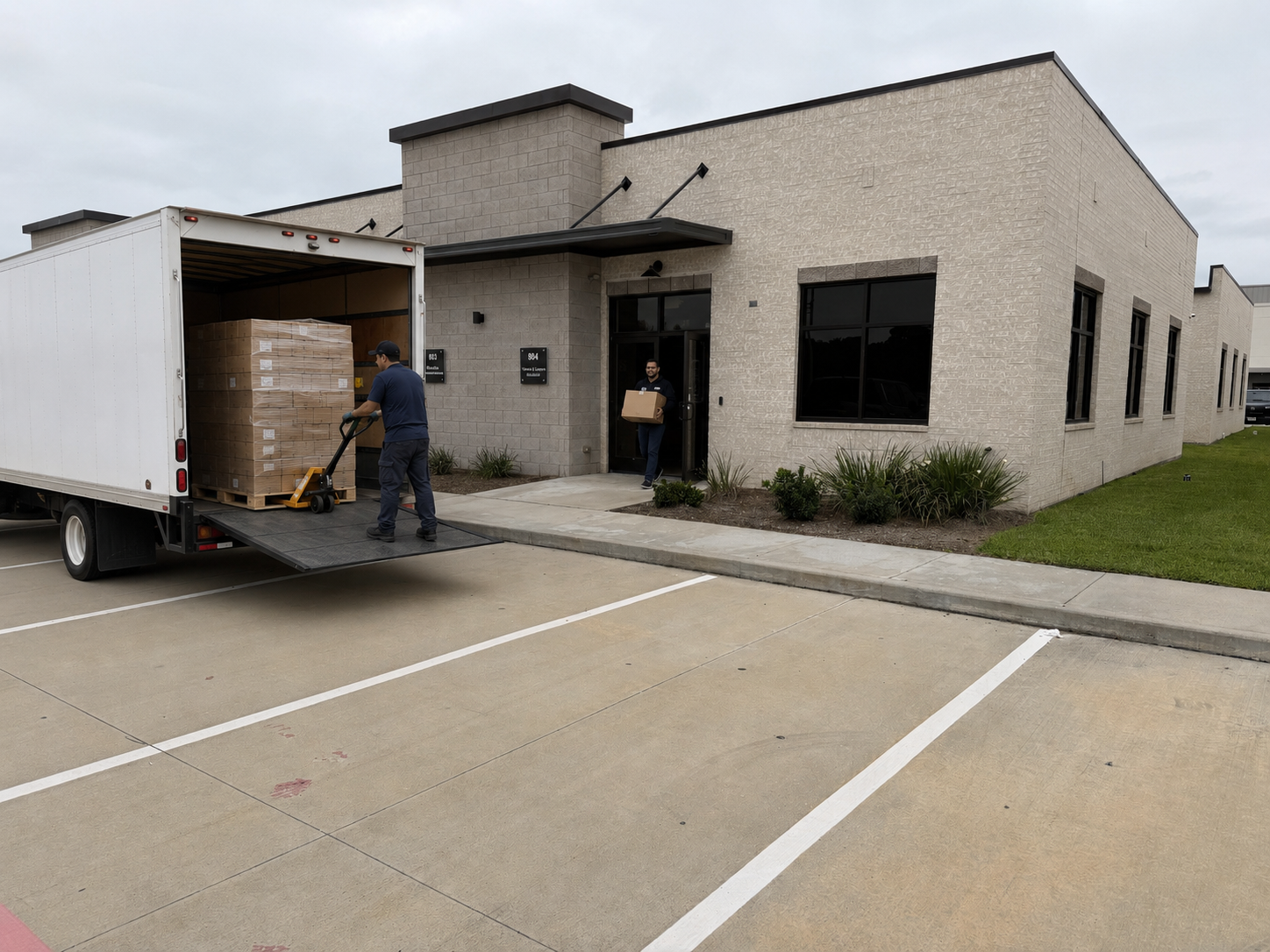 Carga saliendo de la oficina Mundo Express Houston